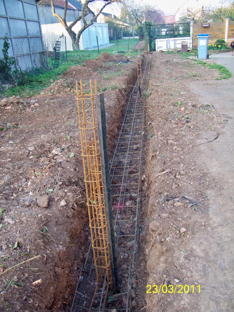 Création de fondations, en béton armé